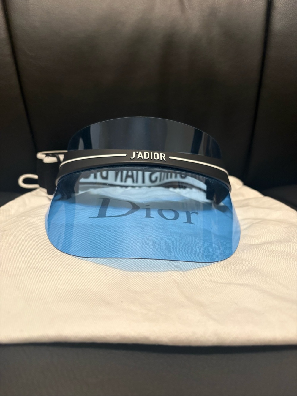 Dior J'Adior Blue  Diorclub Visor with Dustbag, cleaning cloth and cards